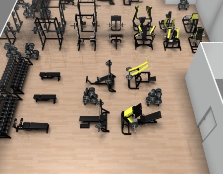 Modern fitness equipment for commercial gyms