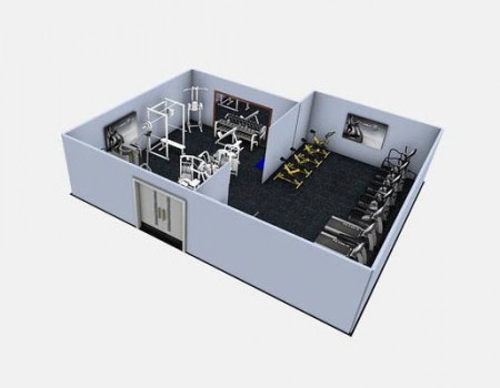 Gym layout designed by engineering professionals