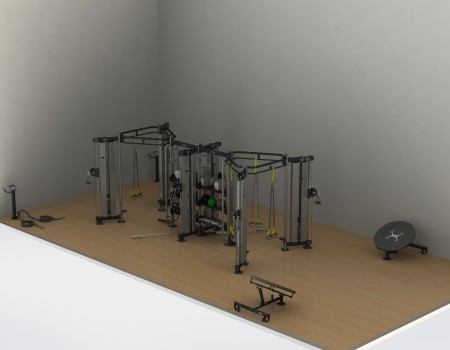 Commercial fitness facility with modern gym design